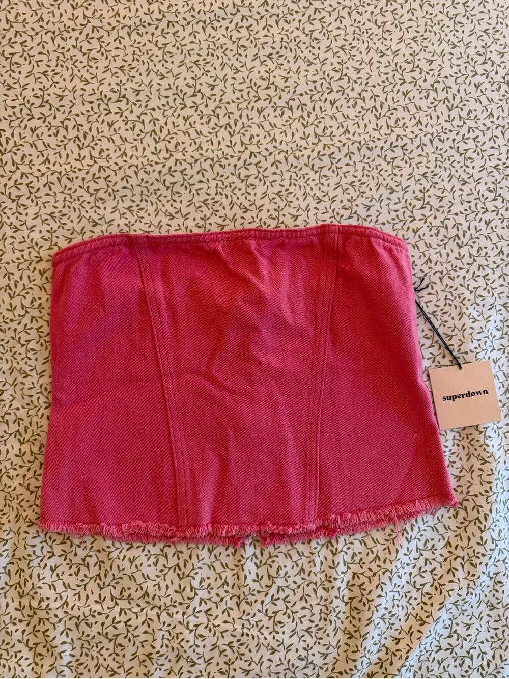 superdown Hot Pink Strapless Top